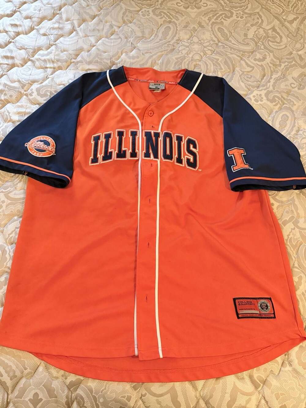 Colosseum Athletics College Equipment Illinois Fighting Illini Orange Jersey